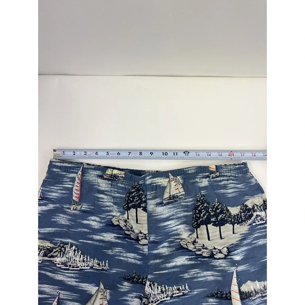 Nautica Swim Trunks Men's‎ Sz L Blue/Sailboats Drawstring Inside Pocket